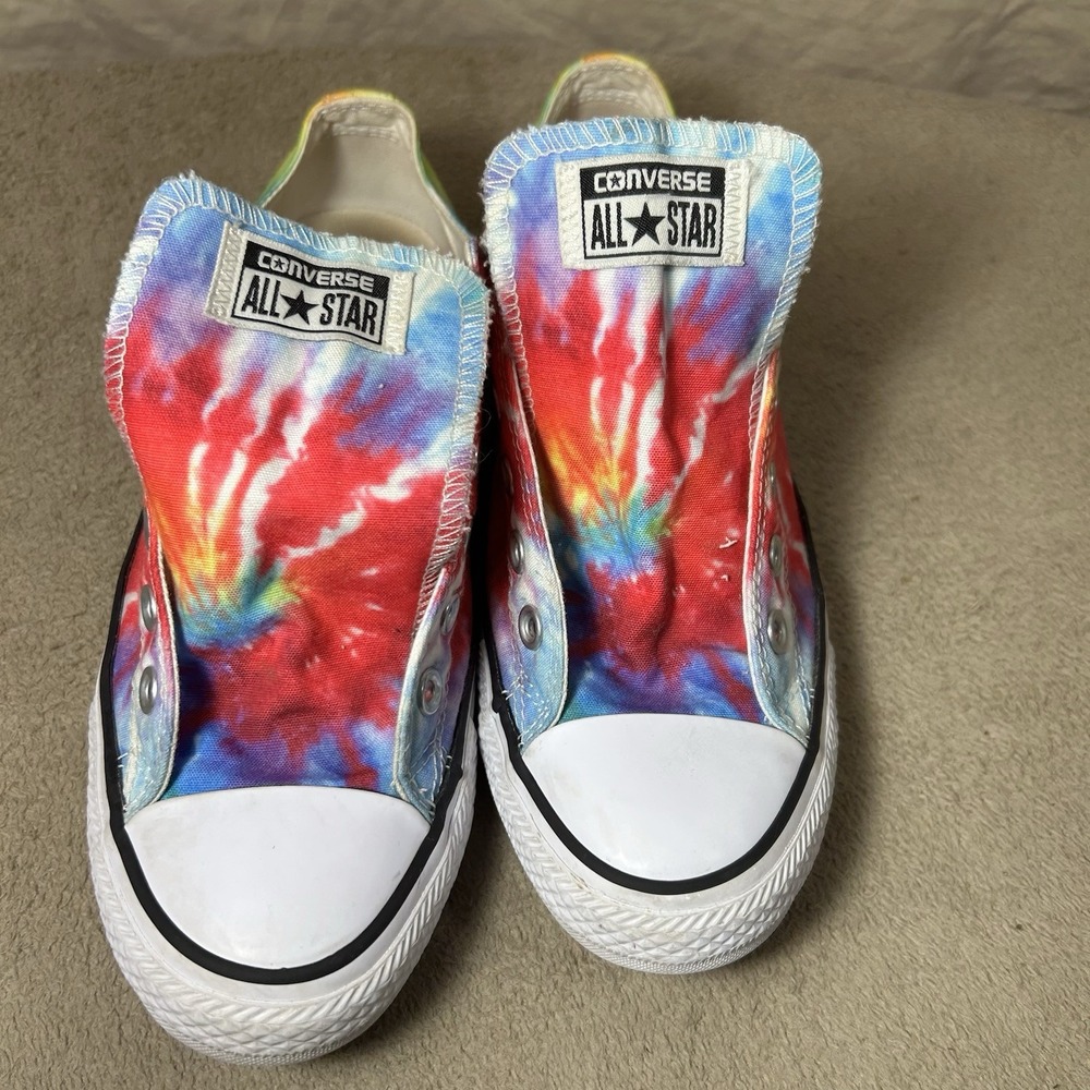 Converse Tie-Dye Low Top Sneakers in Rainbow Colors - Picture 2 of 11